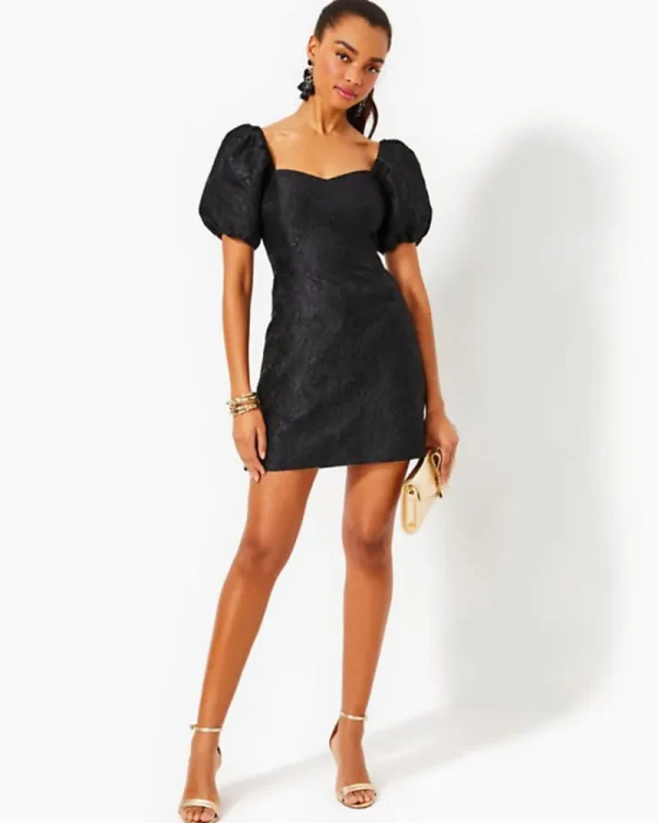 Rompers & Jumpsuits^Lilly Pulitzer Morena Short-Sleeve Romper Onyx Leaf An Impression Jacquard