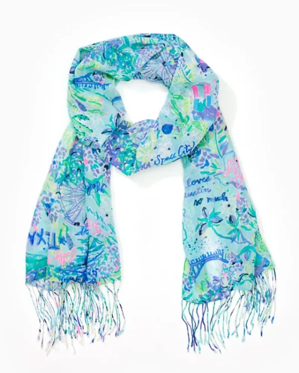 Scarves & Wraps^Lilly Pulitzer Murfee Scarf Bayside Blue Lilly Loves Texas