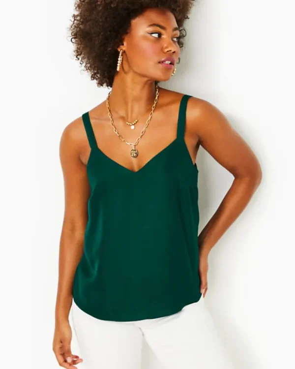 Tops^Lilly Pulitzer Nadia Satin Cami Evergreen