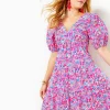Dresses^Lilly Pulitzer Nalani Short Sleeve Cotton Dress Aura Pink Baby Bloomer