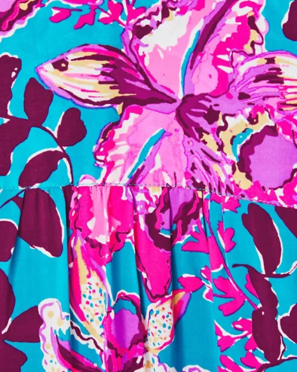 Swim^Lilly Pulitzer Natalie Shirtdress Cover-Up Blue Rhapsody Orchid You Not