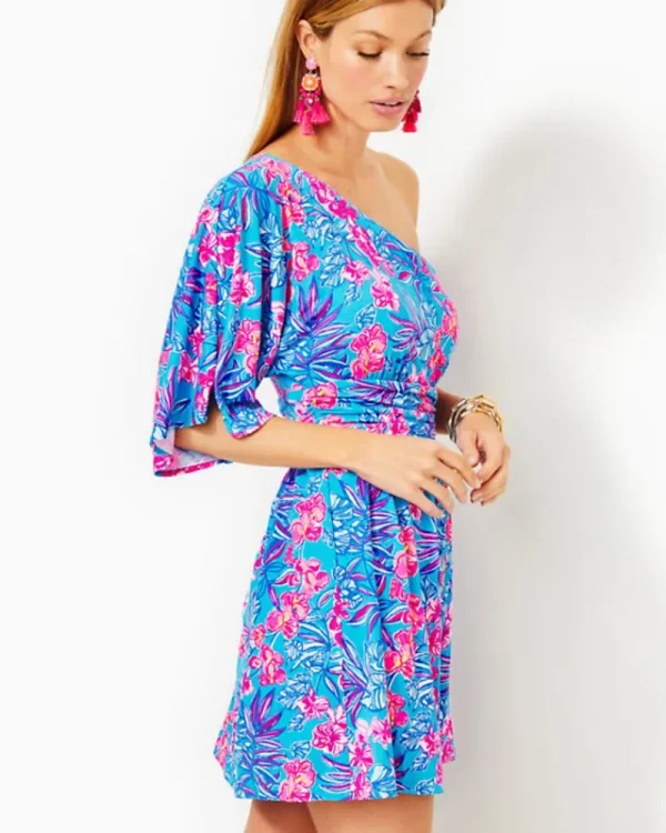 Rompers & Jumpsuits^Lilly Pulitzer Niki One-Shoulder Romper Cumulus Blue Orchid Oasis