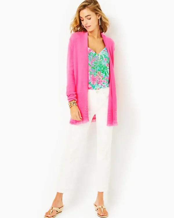 Sweaters & Cardigans^Lilly Pulitzer Noble Fringe Cardigan Aura Pink