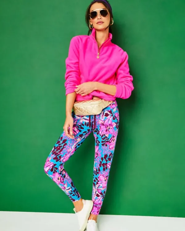 Activewear^Lilly Pulitzer Noreen Fleece Pullover Pink Palms