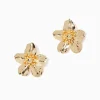 Jewelry^Lilly Pulitzer Oversized Orchid Earrings Gold Metallic