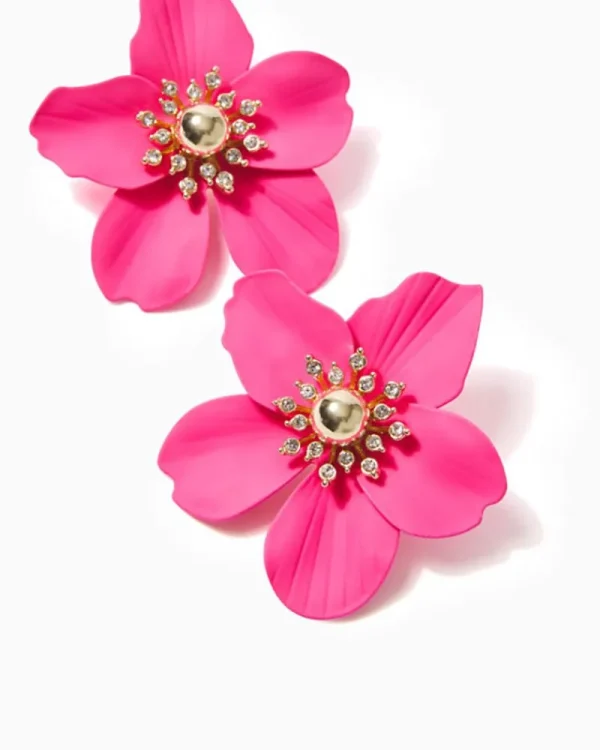 Jewelry^Lilly Pulitzer Oversized Orchid Earrings Aura Pink