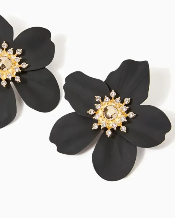 Jewelry^Lilly Pulitzer Oversized Orchid Earrings Onyx