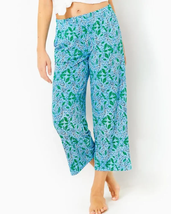 Pajamas^Lilly Pulitzer 24" Pajama Crop Pant Bon Bon Blue Leapin Leopards