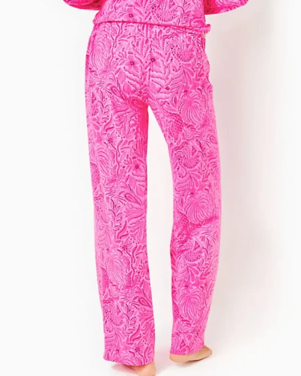 Pajamas^Lilly Pulitzer 30.5" Pajama Knit Pant Cerise Pink Pinkie Promises