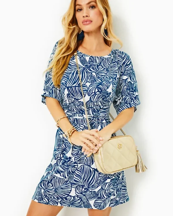 Rompers & Jumpsuits^Lilly Pulitzer Parigi Boat Neck Romper Aegean Navy Beach Path