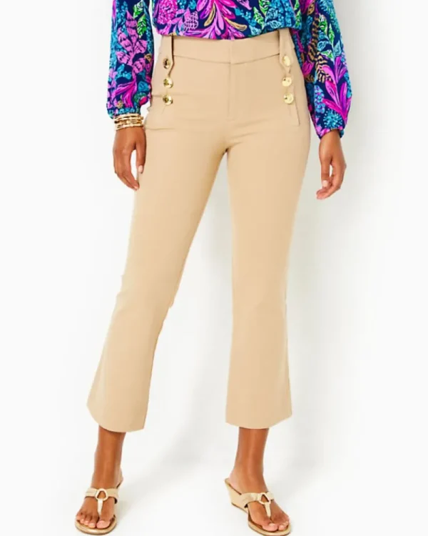 Bottoms^Lilly Pulitzer 27" Parrish Bi-Stretch Crop Flare Pant Evening Sand