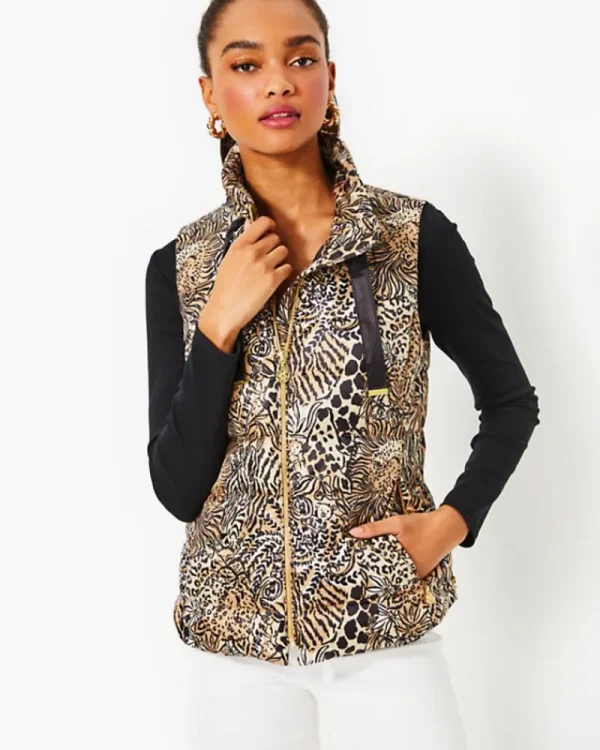 Outerwear^Lilly Pulitzer Pembrooke Vest Rattan Walk On The Wild Side