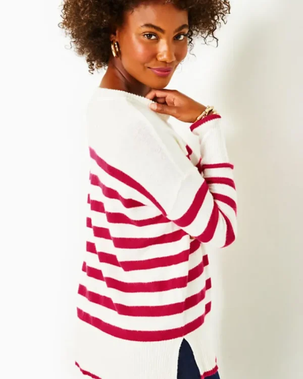 Sweaters & Cardigans^Lilly Pulitzer Quince Sweater Poinsettia Red Cruise Stripe