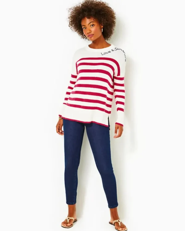 Sweaters & Cardigans^Lilly Pulitzer Quince Sweater Poinsettia Red Cruise Stripe
