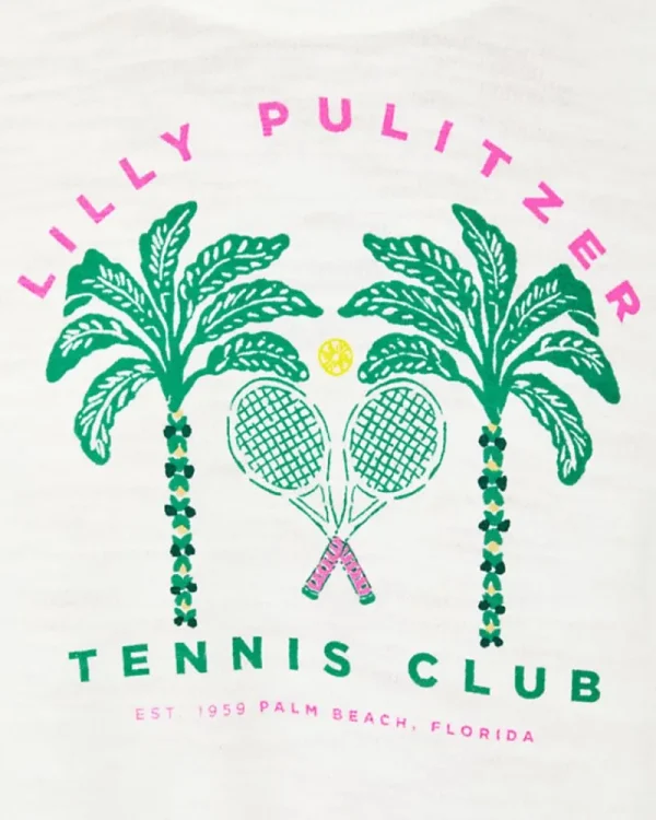 Loungewear^Lilly Pulitzer Rapallo Cotton Pullover Resort White Palm Beach Tennis Graphic