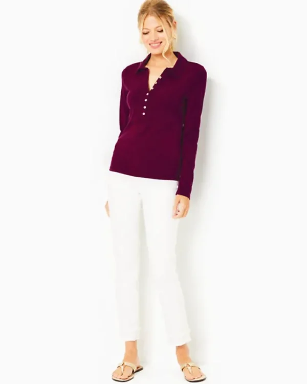 Tops^Lilly Pulitzer Reema Polo Top Amarena Cherry