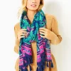 Scarves & Wraps^Lilly Pulitzer Resort Scarf Low Tide Navy Life Of The Party Engineered Resort Scar