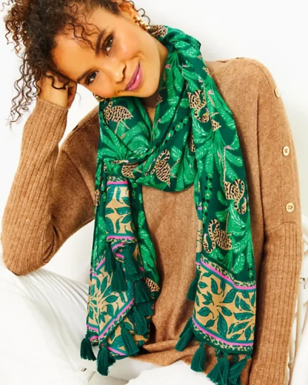 Scarves & Wraps^Lilly Pulitzer Resort Scarf Evergreen Stir It Up Engineered Resort Scarf