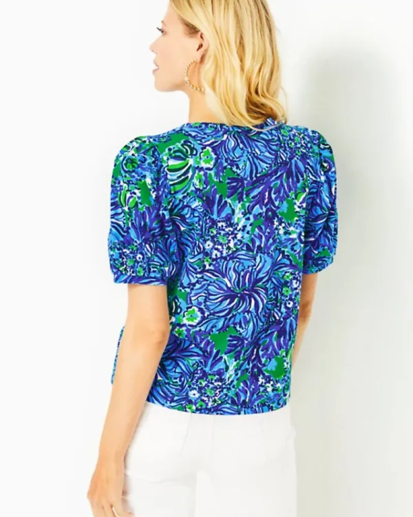 Tops^Lilly Pulitzer Rhett Top Abaco Blue In Turtle Awe