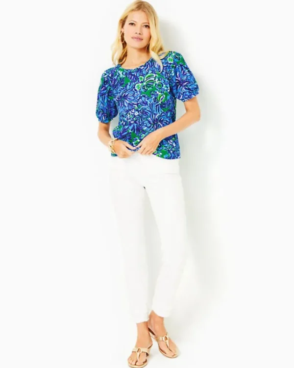 Tops^Lilly Pulitzer Rhett Top Abaco Blue In Turtle Awe