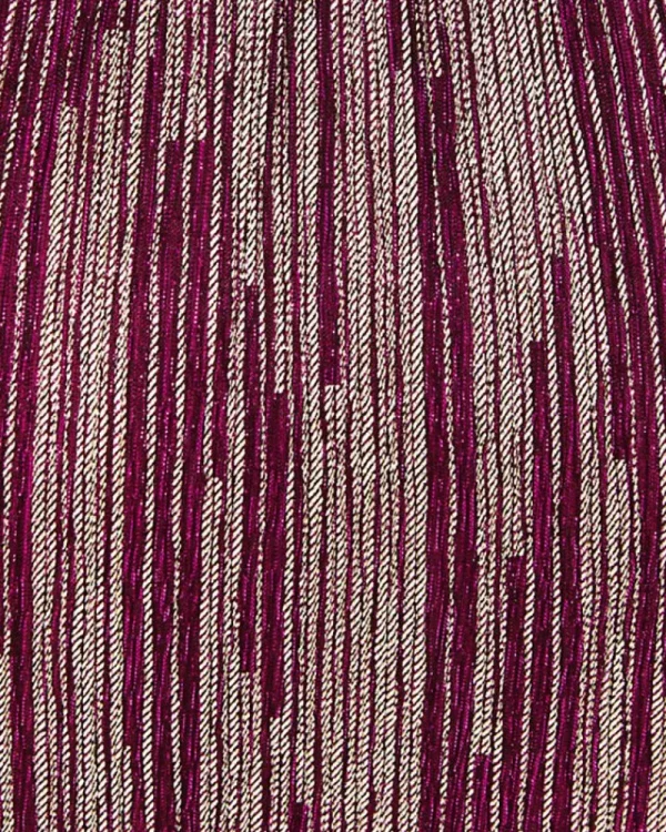 Dresses^Lilly Pulitzer Riza Long Sleeve Romper Mulberry X Gold Metallic Rope Stripe Crinkle Knit