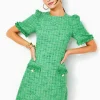 Dresses^Lilly Pulitzer Ryner Boucle Tweed Shift Dress Kelly Green Palm Beach Boucle