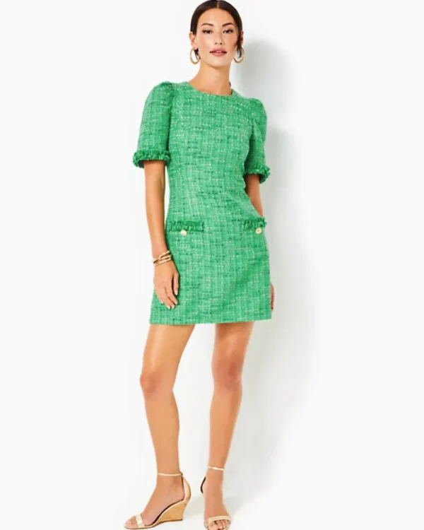 Dresses^Lilly Pulitzer Ryner Boucle Tweed Shift Dress Kelly Green Palm Beach Boucle