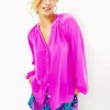 Tops^Lilly Pulitzer Saige Silk Top Orchid Oasis