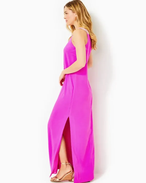 Dresses^Lilly Pulitzer Sandrah Embroidered Maxi Shift Dress Wild Fuchsia