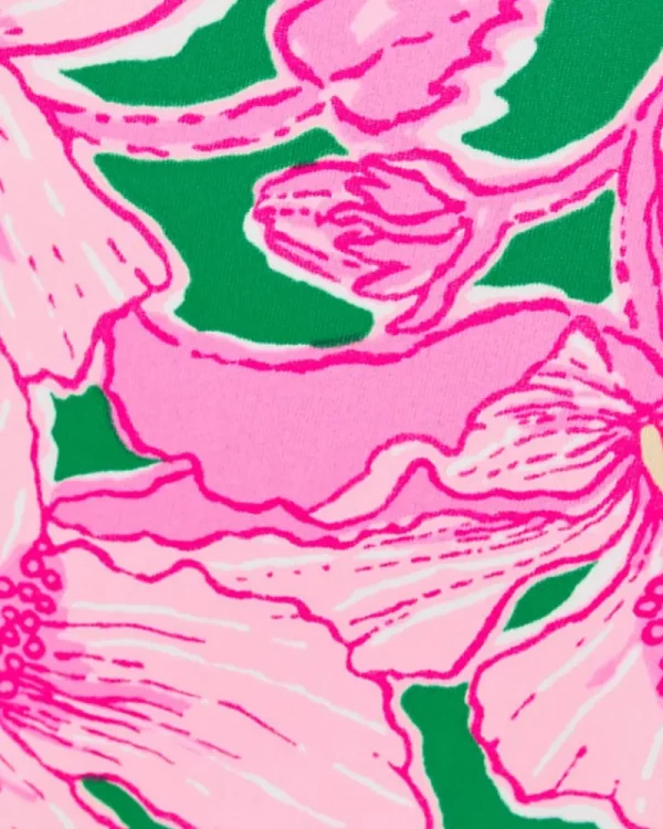 Pajamas^Lilly Pulitzer 4" Sevina Pajama Knit Short Kelly Green Hibis Kiss