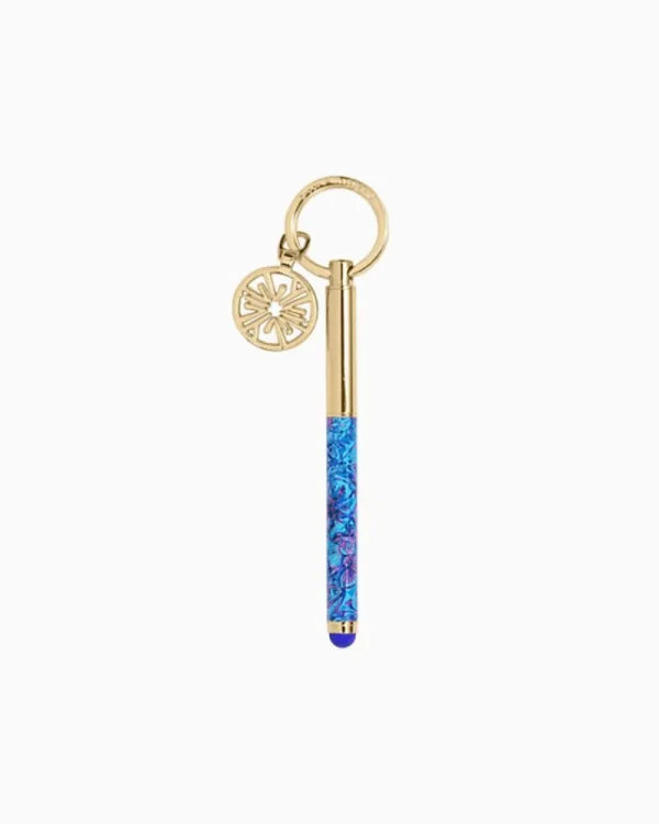 Office Supplies & Stationery^Lilly Pulitzer Stylus Pen Key Fob Breakwater Blue Shells N Bells