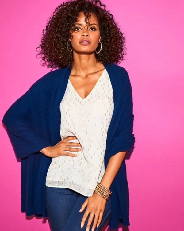 Sweaters & Cardigans^Lilly Pulitzer Take Me Away Cashmere Sweater Wrap True Navy