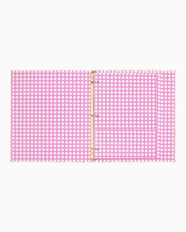 Office Supplies & Stationery^Lilly Pulitzer Three Ring Binder Gold Metallic Safari Sangria