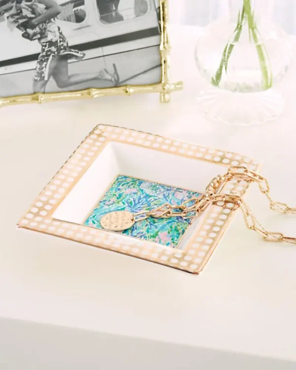 Office Supplies & Stationery^Lilly Pulitzer Trinket Tray Surf Blue Soleil It On Me