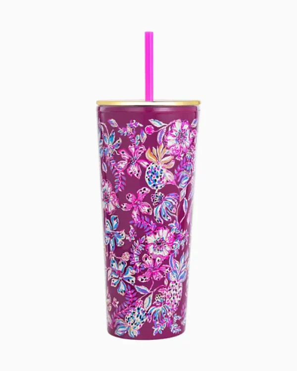 Tabletop^Lilly Pulitzer Tumbler With Straw Amarena Cherry Tropical With A Twist
