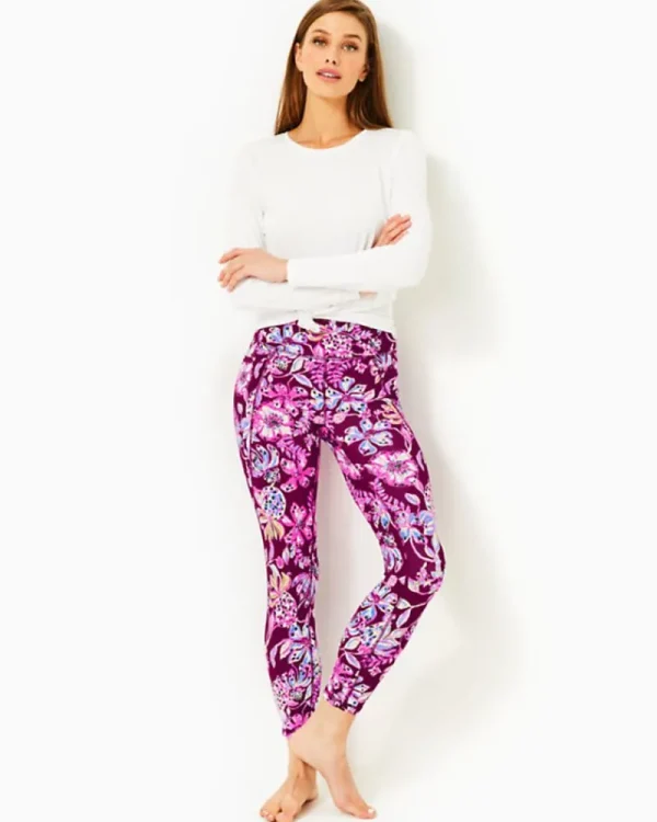 Loungewear^Lilly Pulitzer Upf 50+ Luxletic 24" South Beach High Rise Midi Legging Amarena Cherry Tropical With A Twist