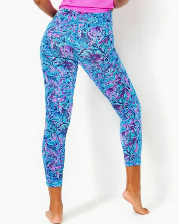 Activewear^Lilly Pulitzer Upf 50+ Luxletic 24" South Beach High Rise Midi Legging Breakwater Blue Shells N Bells