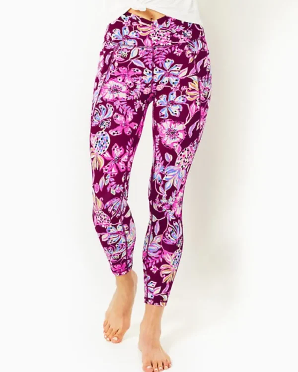 Loungewear^Lilly Pulitzer Upf 50+ Luxletic 24" South Beach High Rise Midi Legging Amarena Cherry Tropical With A Twist