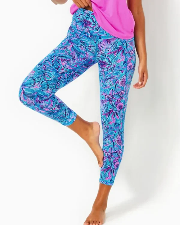 Activewear^Lilly Pulitzer Upf 50+ Luxletic 24" South Beach High Rise Midi Legging Breakwater Blue Shells N Bells