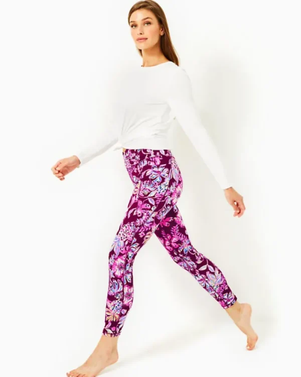 Loungewear^Lilly Pulitzer Upf 50+ Luxletic 24" South Beach High Rise Midi Legging Amarena Cherry Tropical With A Twist