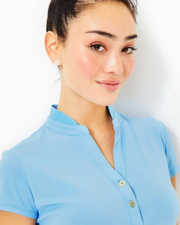 Activewear^Lilly Pulitzer Upf 50+ Luxletic Frida Polo Bon Bon Blue