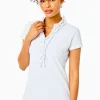 Activewear^Lilly Pulitzer Upf 50+ Luxletic Frida Ruffle Polo Top Resort White