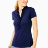 Activewear^Lilly Pulitzer Upf 50+ Luxletic Frida Ruffle Polo Top True Navy