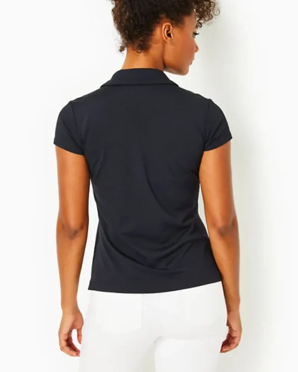 Activewear^Lilly Pulitzer Upf 50+ Luxletic Frida Scallop Polo Top Onyx