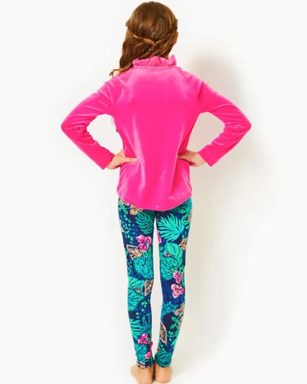 Girls Tops & Bottoms^Lilly Pulitzer Upf 50+ Luxletic Girls Mini Weekender Legging Low Tide Navy Life Of The Party