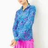 Activewear^Lilly Pulitzer Upf 50+ Luxletic Justine Pullover Breakwater Blue Shells N Bells