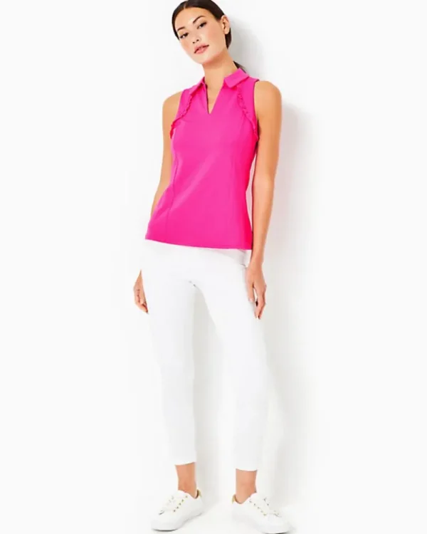 Activewear^Lilly Pulitzer Upf 50+ Luxletic Martina Polo Top Pink Palms