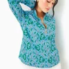 Loungewear^Lilly Pulitzer Upf 50+ Melena Popover Bon Bon Blue Leapin Leopards