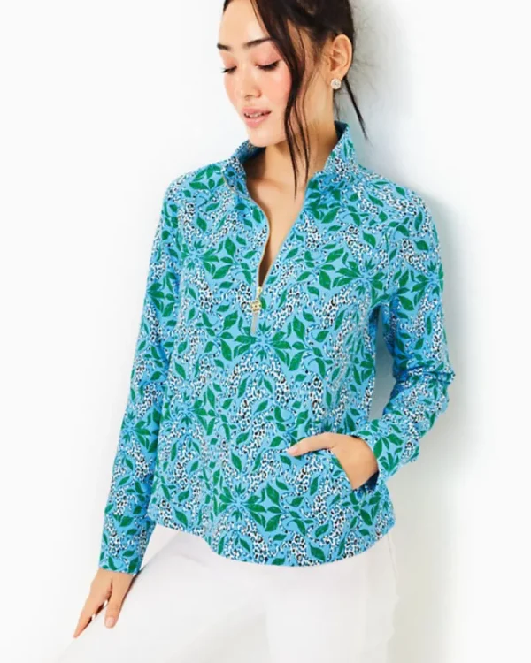 Loungewear^Lilly Pulitzer Upf 50+ Melena Popover Bon Bon Blue Leapin Leopards