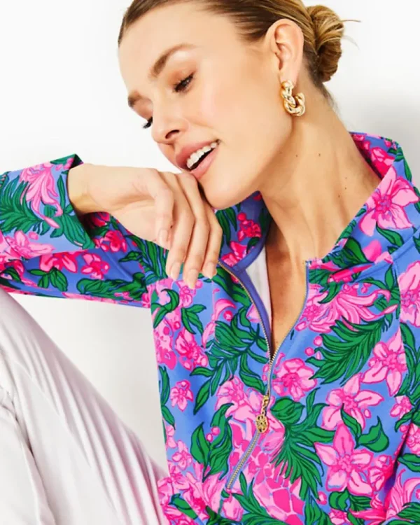 Loungewear^Lilly Pulitzer Upf 50+ Skipper Popover Cerise Pink Safari Sunset